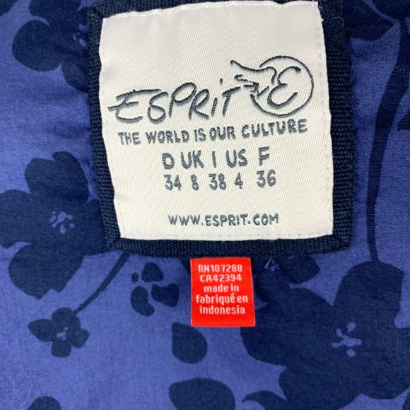 2/$15 - Indigo Blue Floral Long Sleeve Blouse - Picture 6 of 7